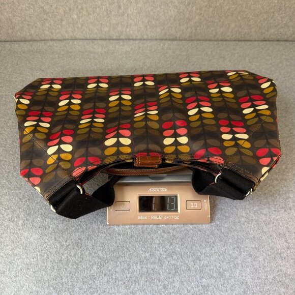 ORLA KIELY Multicolored Brown Pink Stem Print Laminate Canvas Handbag Tote Purse - Picture 16 of 16